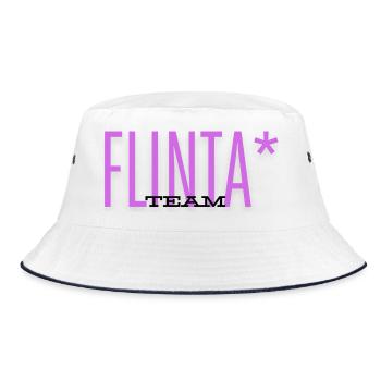 TEAM FLINTA LILA SCHRIFT FEMINISMUS QUEER  - Bucket Hat - Weiß/Navy - Vorne