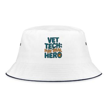 Fur Real Hero – Hunderettungsabzeichen - Bucket Hat - Weiß/Navy - Vorne
