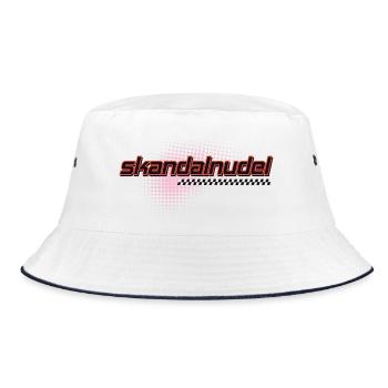 Skandalhudel Neon-Logo Retro - Bucket Hat - Weiß/Navy - Vorne