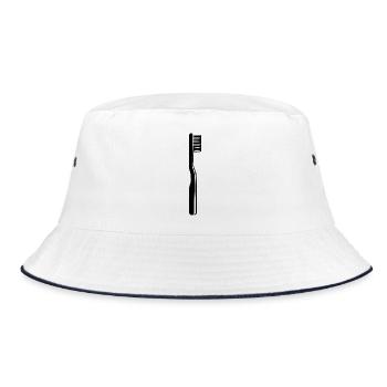 Zahnbürste Zahn Geschenk Zahnarzt Zahnärztin  - Bucket Hat - Weiß/Navy - Vorne