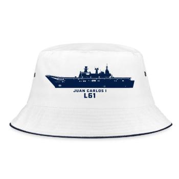 Juan Carlos I L61 – Minimalistische Silhouette - Bucket Hat - Weiß/Navy - Vorne