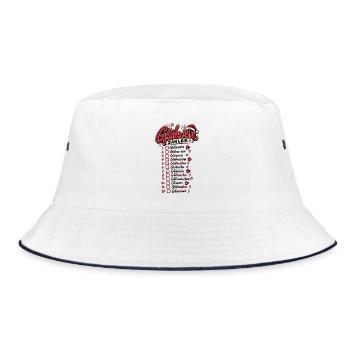 Glühwein Zähler – Lustiger Weihnachtsspruch - Bucket Hat - Weiß/Navy - Vorne