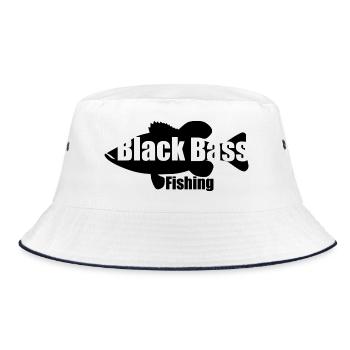 Black bass fishing - Bucket Hat - Weiß/Navy - Vorne