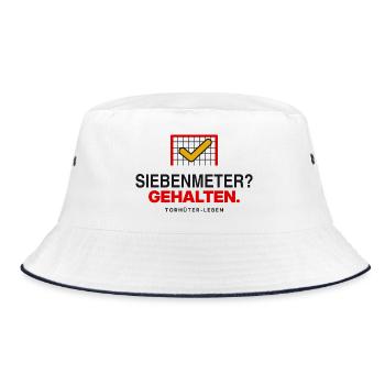 Siebenmeter? Gehalten. - Bucket Hat - Weiß/Navy - Vorne