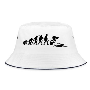 Schwimmer Evolution Schwimmen Für Schwimmlehrer - Bucket Hat - Weiß/Navy - Vorne