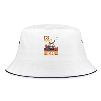 Zu viele Menschen im Weltraum - Bucket Hat - Weiß/Navy - Vorne