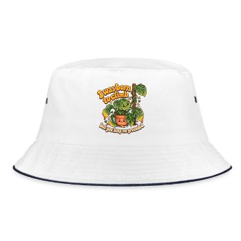 "I was born to climb" - Bucket Hat - Weiß/Navy - Vorne