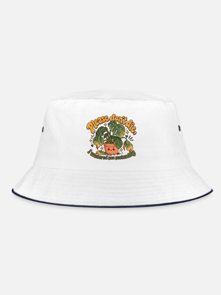 "Please don't die, I watered you yesterday" - Bucket Hat - Weiß/Navy