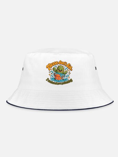 "Please don't die, I watered you yesterday" - Bucket Hat - Weiß/Navy