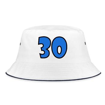 30. 30 JAHRE. 30-JÄHRIGES JUBILÄUM. 30-JÄHRIGES JUBILÄUM. - Bucket Hat - Weiß/Navy - Vorne
