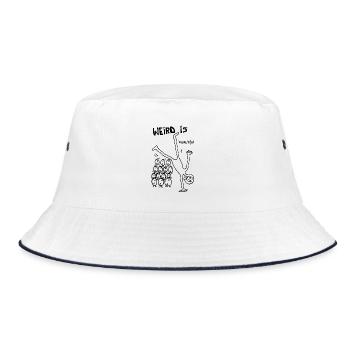 Weird is Beautiful – Be Yourself Stick Figure Art - Bucket Hat - Weiß/Navy - Vorne