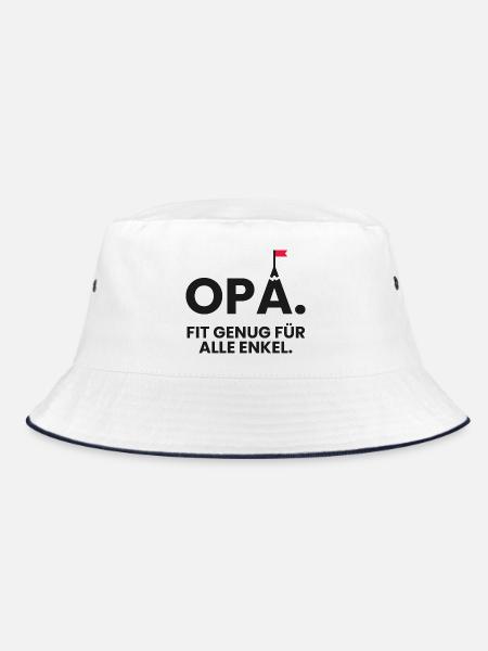 Fitter Opa am Berg für alle Enkel - Bucket Hat - Weiß/Navy