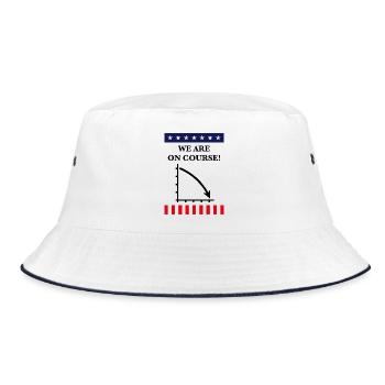 Wir sind auf Kurs! (USA, Amerika, Politik, Politik) - Bucket Hat - Weiß/Navy - Vorne