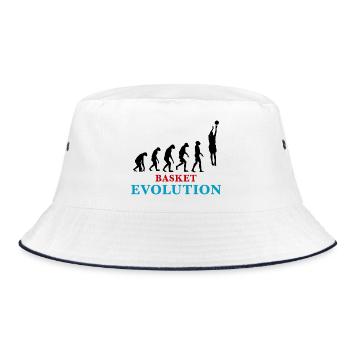 Entwicklung des Basketballs - Bucket Hat - Weiß/Navy - Vorne