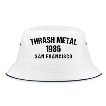 Thrash Metal 1986 San Francisco T-Shirt - Bucket Hat - Weiß/Navy - Vorne