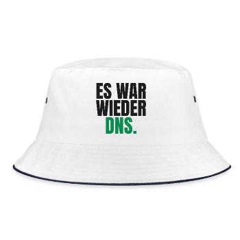 Es war wieder DNS - Bucket Hat - Weiß/Navy - Vorne