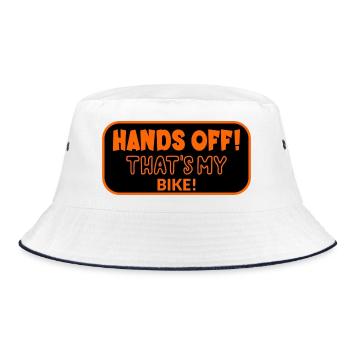 Hände weg von meinem Fahrrad - Bucket Hat - Weiß/Navy - Vorne