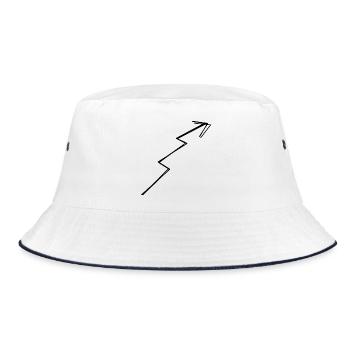 Zickzackpfeil handgezeichnet - Bucket Hat - Weiß/Navy - Vorne