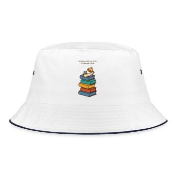 Nur noch ein Kapitelbuch Lover Mouse - Bucket Hat - Weiß/Navy - Vorne