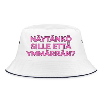 Zeige ich ihm, dass ich es verstehe? - Bucket Hat - Weiß/Navy - Vorne