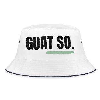 Guat so, wia i bin - Bucket Hat - Weiß/Navy - Vorne
