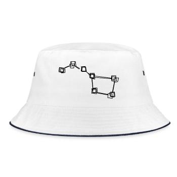 Großer Wagen handgezeichnet - Bucket Hat - Weiß/Navy - Vorne