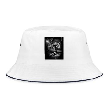 Night Trash Panda Crew Vintage Wildlife Club - Bucket Hat - Weiß/Navy - Vorne