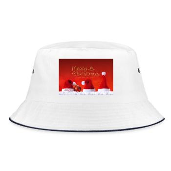 Frohe Weihnachten 2027 Hut-Trio - Bucket Hat - Weiß/Navy - Vorne