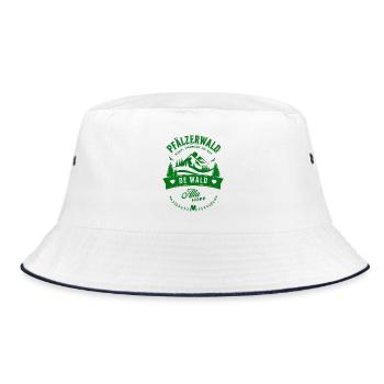 Pfälzerwald Weck Worscht Un Woi De Wald Alla Hopp - Bucket Hat - Weiß/Navy - Vorne