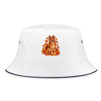 Harzer Fuchs im Herbstlaub - Bucket Hat - Weiß/Navy - Vorne