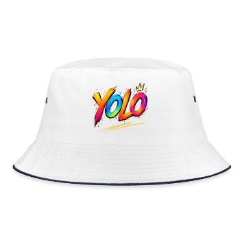 YOLO you only live once -  Farbenrausch Graffiti - Bucket Hat - Weiß/Navy - Vorne