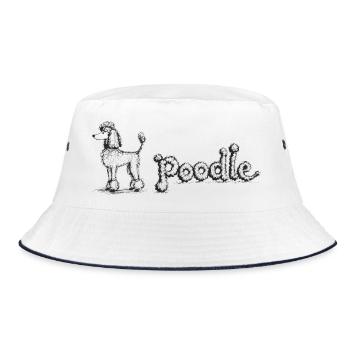 Pudel - Bucket Hat - Weiß/Navy - Vorne