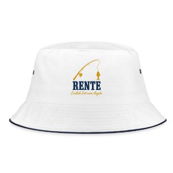 Rente Angeln – Lustiges Rentengeschenk - Bucket Hat - Weiß/Navy - Vorne