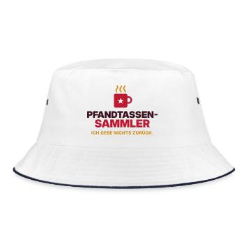 Pfandtassen-Sammler - Bucket Hat - Weiß/Navy - Vorne