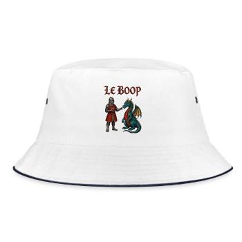 Le Boop – Ritter boopt Drachen | Mittelalter Meme - Bucket Hat - Weiß/Navy - Vorne