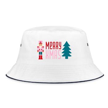Merry Xmas Nussknacker - Bucket Hat - Weiß/Navy - Vorne