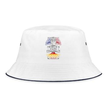 French Spanish Roots T-Shirt Geschenk H... - Bucket Hat - Weiß/Navy - Vorne