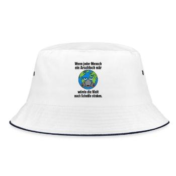 Maskierter Klimawandel - Humor - Bucket Hat - Weiß/Navy - Vorne