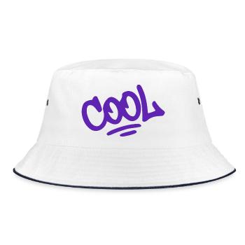 Coole Grafiti Purple Urban Lettering - Bucket Hat - Weiß/Navy - Vorne