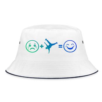 Geschenkidee für den Hip-Hop-Tänzer mit Breakdance - Bucket Hat - Weiß/Navy - Vorne
