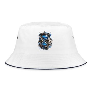 Kettenuhr der Zeitsturm - Bucket Hat - Weiß/Navy - Vorne