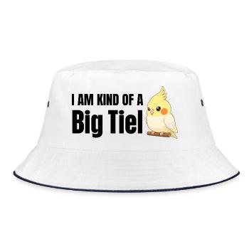 Lustiges Geschenk für Nymphensittich-Vogelliebhaber - Bucket Hat - Weiß/Navy - Vorne