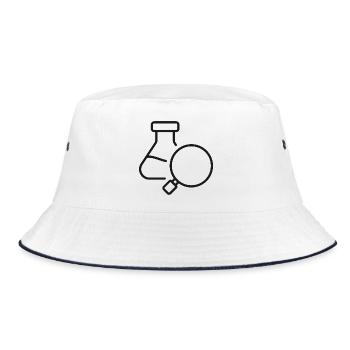Laboranalyse-Wissenschaftssymbol - Bucket Hat - Weiß/Navy - Vorne