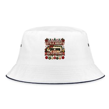 Stille Nacht? Der Plotter singt. - Bucket Hat - Weiß/Navy - Vorne