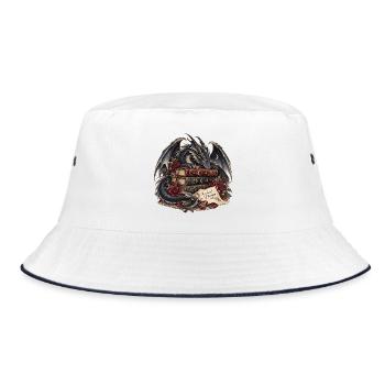 Drachenbuch Schatz der Nacht - Bucket Hat - Weiß/Navy - Vorne