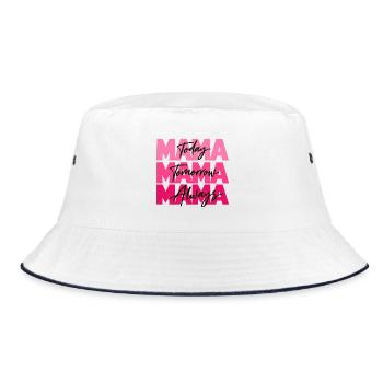 Mama Today Tomorrow Always – Mutterliebe Geschenk - Bucket Hat - Weiß/Navy - Vorne