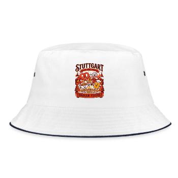 Baden Stuttgart Swabian Foodies Festive Holiday - Bucket Hat - Weiß/Navy - Vorne