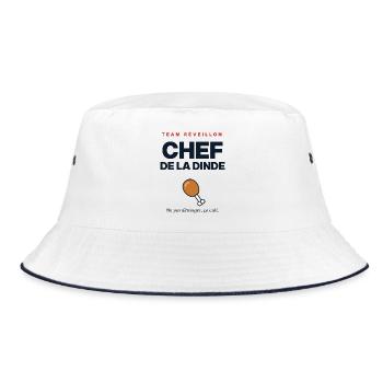 Turkey Chef – Lustiges Weihnachtsessen-T-Shirt - Bucket Hat - Weiß/Navy - Vorne