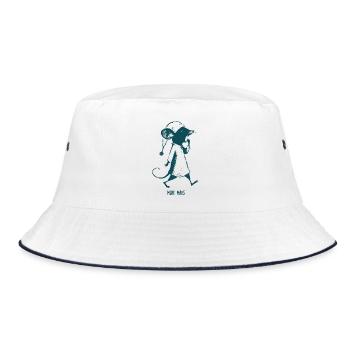 Müde Maus Schlafenszeit  - Bucket Hat - Weiß/Navy - Vorne