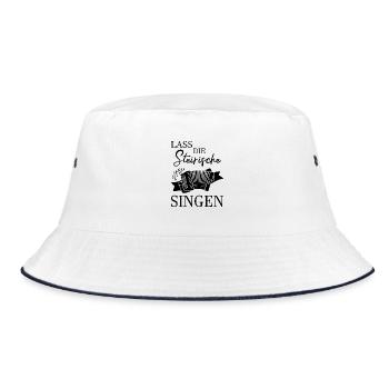 Ziehharmonika Lass Die Singen Steirische - Bucket Hat - Weiß/Navy - Vorne